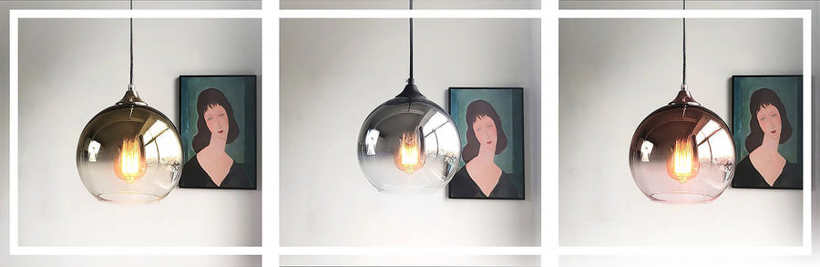 Lampa wisząca szklana APP313-1CP Różowe Złoto