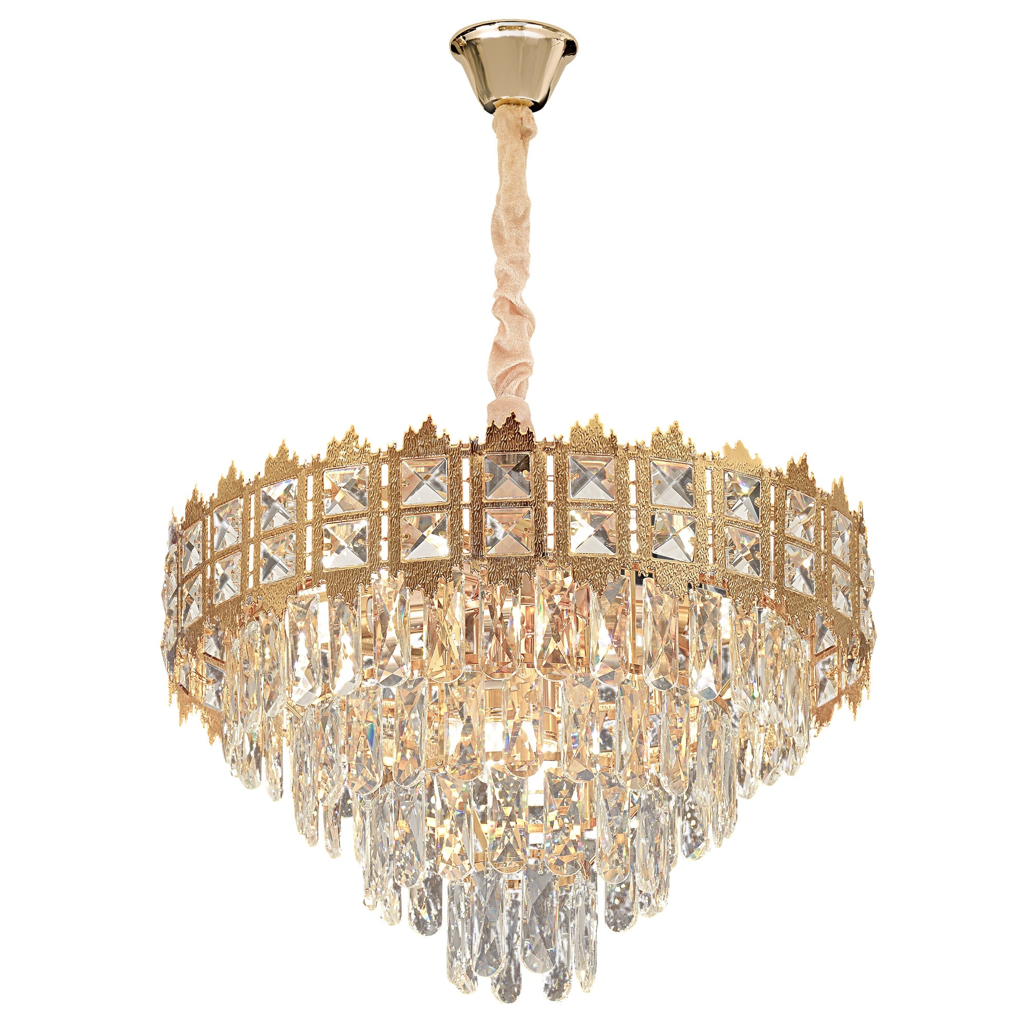 Lampa Wisząca Z Kryształami G049-cp 60cm  1