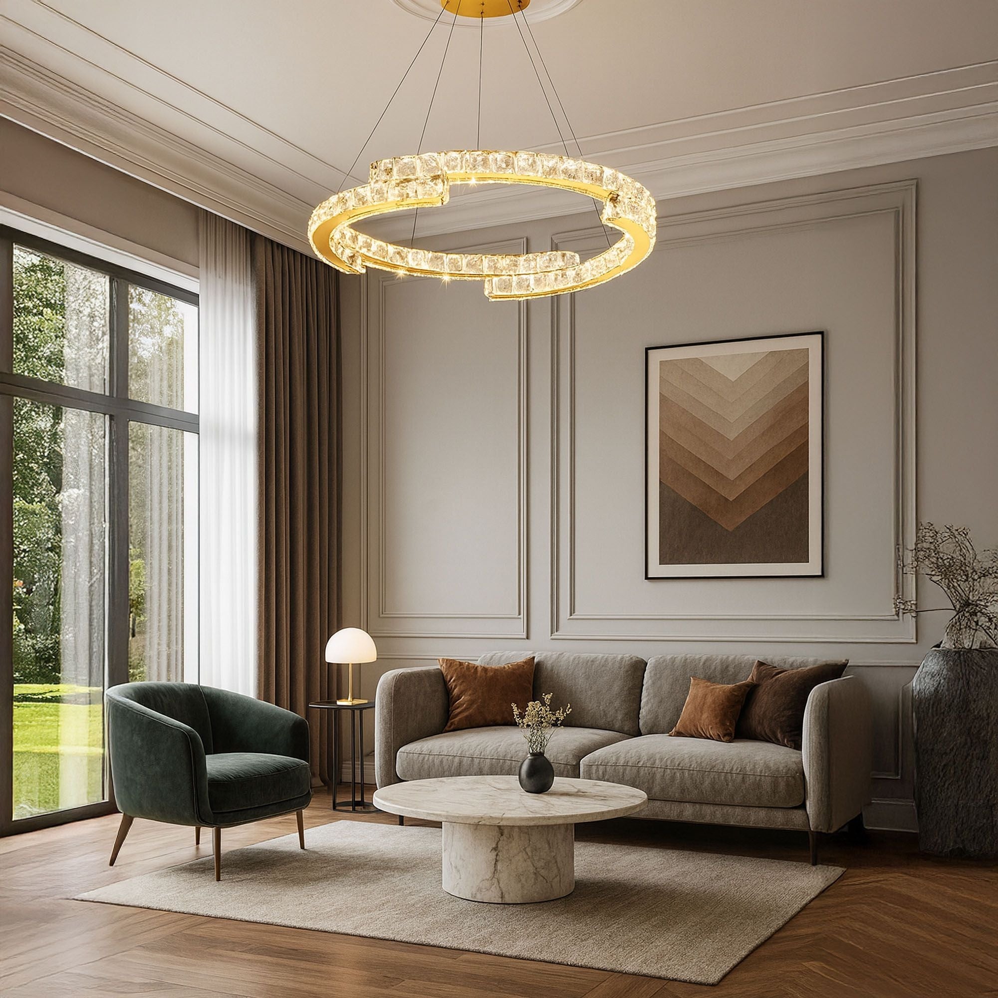 Lampa Sufitowa Wisząca Led App1771-cp Złota 60cm  9