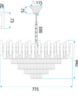 Lampa Wisząca Z Kryształami G053-cp 80cm Złota  6