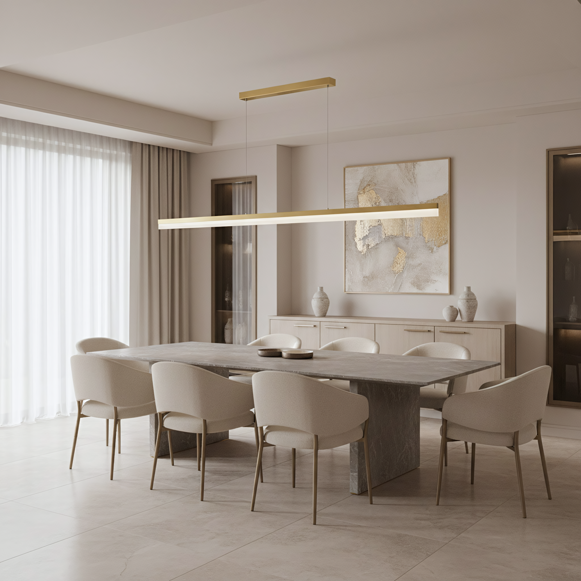Lampa Wisząca Led App1697-cp 200 Cm Złota Szczotkowana  7