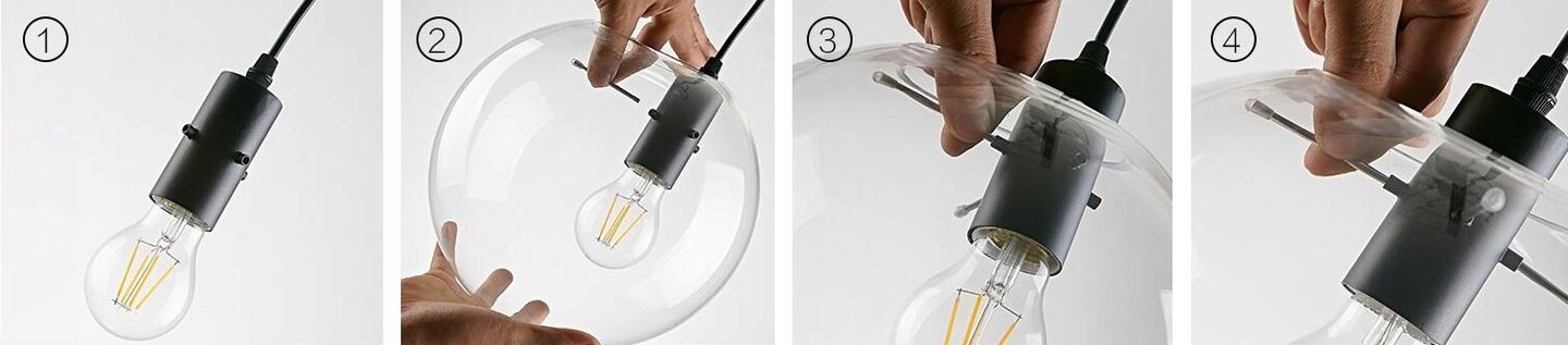 Lampa sufitowa wisząca szklana Lassi 20 cm APP306-1CP Czarna