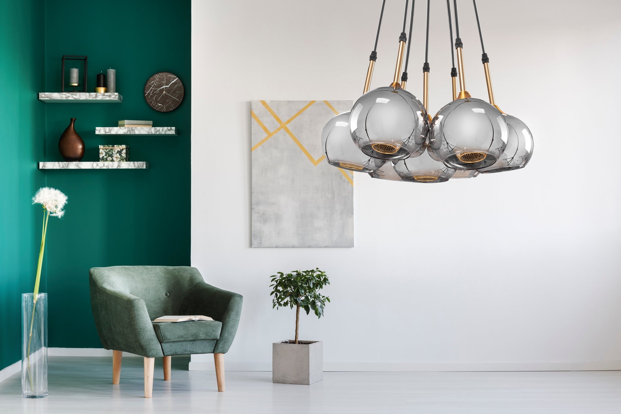 Lampa Sufitowa Wisząca Szklane Kule APP898-7CP  3