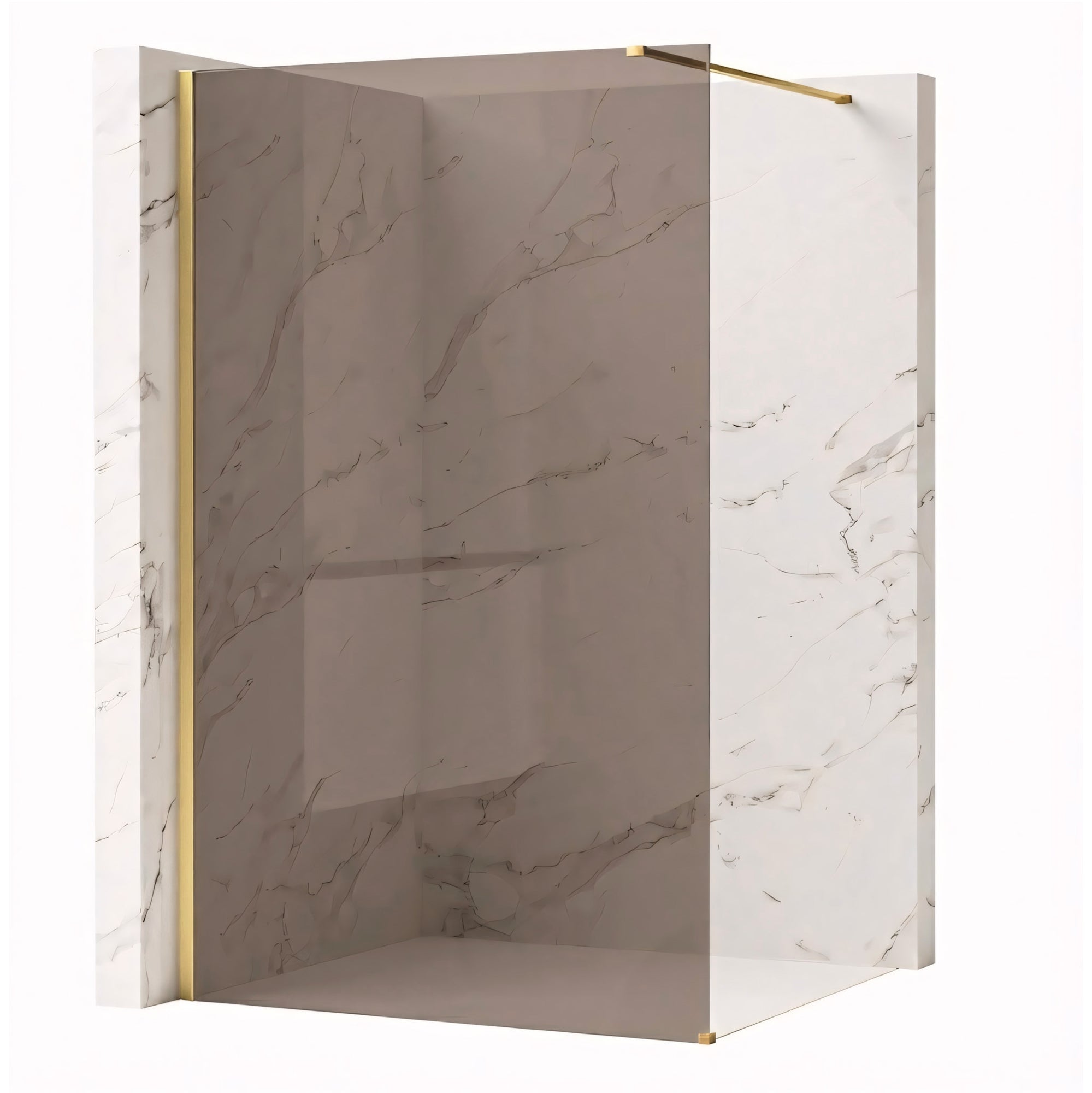 Kabina prysznicowa Walk-In Rea Flexi Brown / Brush Gold 120  9
