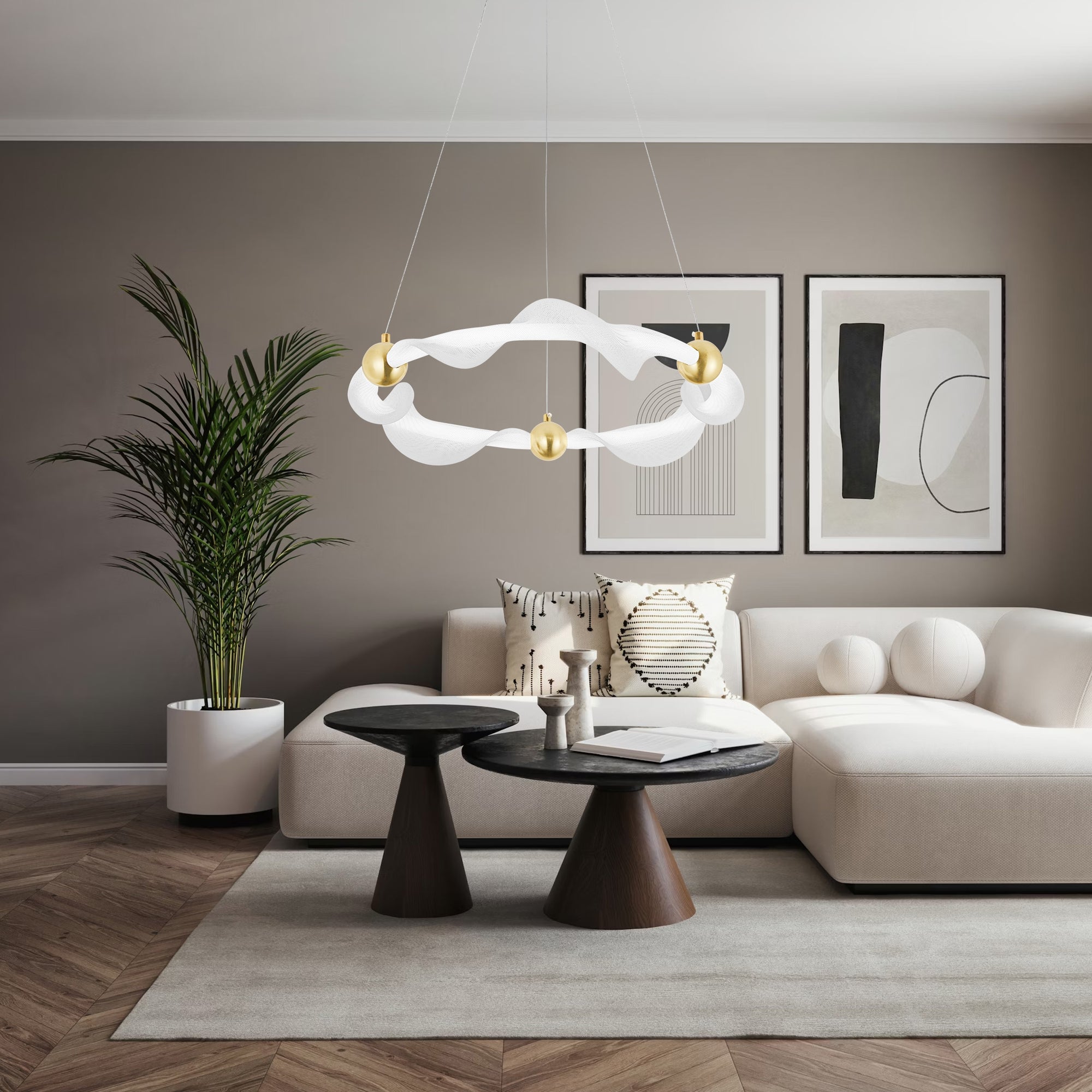 Lampa Wisząca Led G010-cp Biały/złoty  6