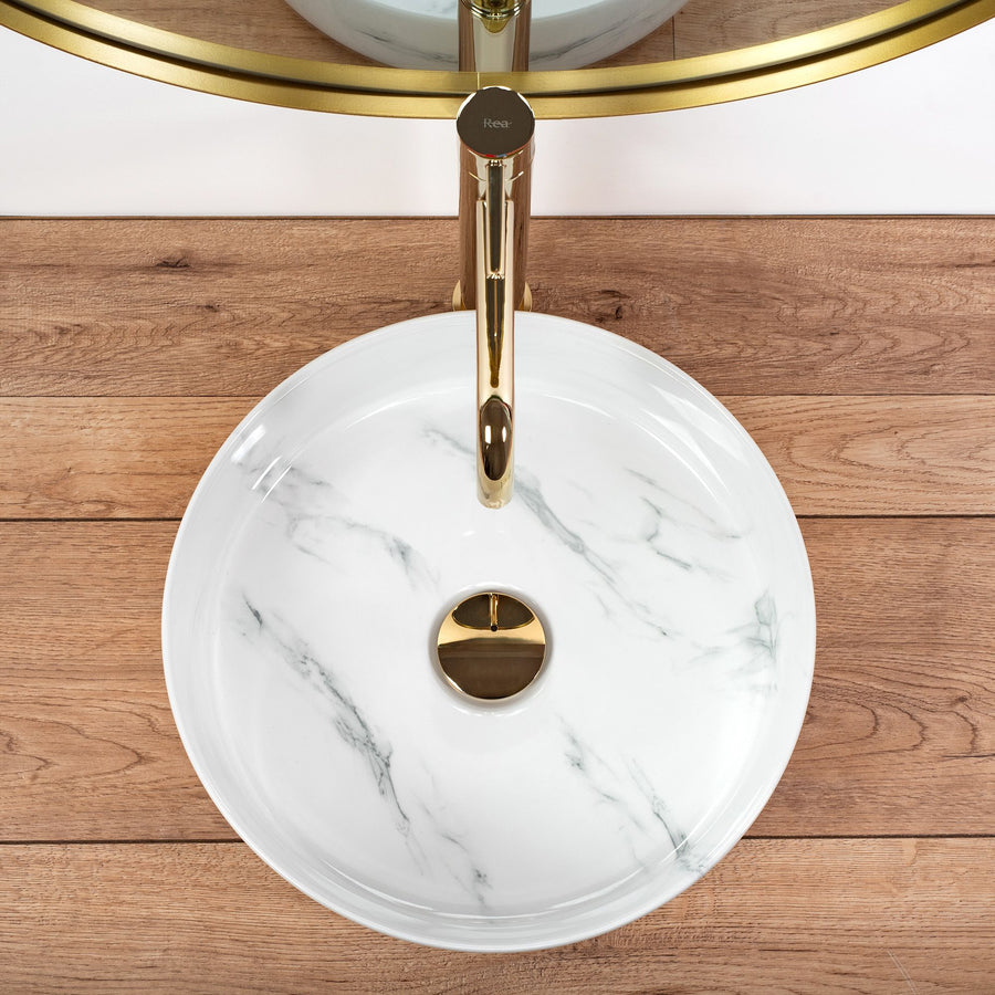 Umywalka nablatowa Rea Sami Nature Marble
