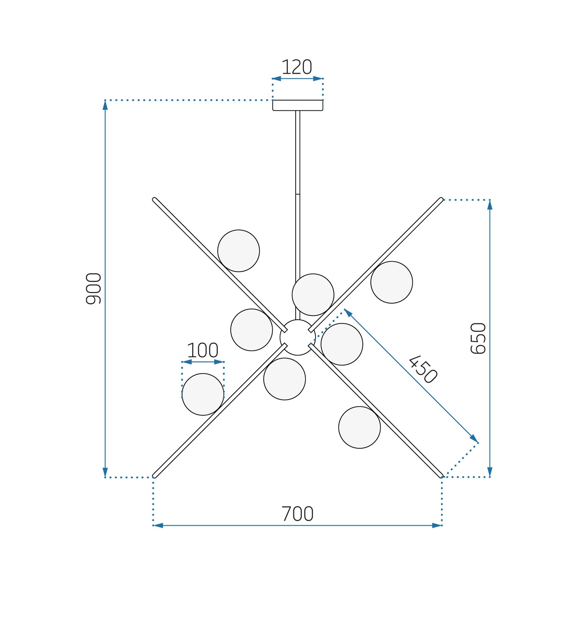 Lampa Wisząca APP998-12CP Złota