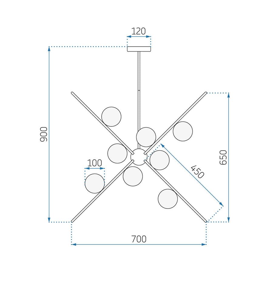 Lampa Wisząca APP998-12CP Złota