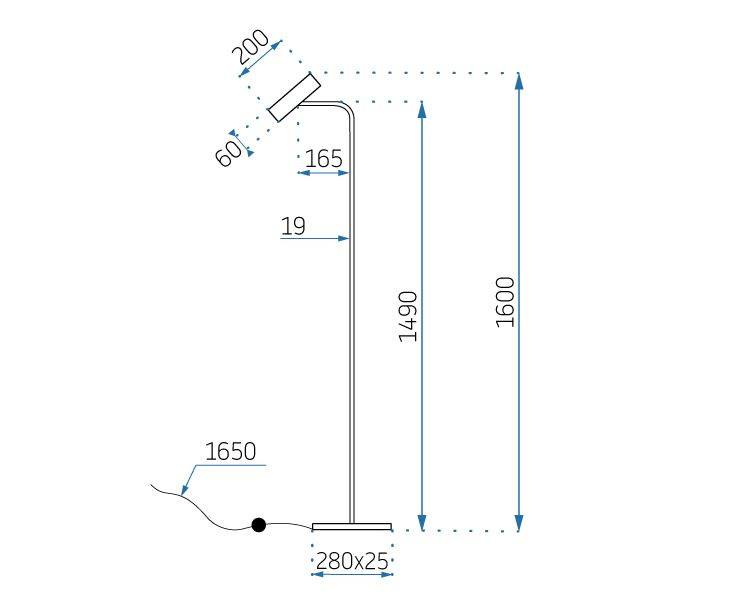 Lampa APP965-1F Czarna