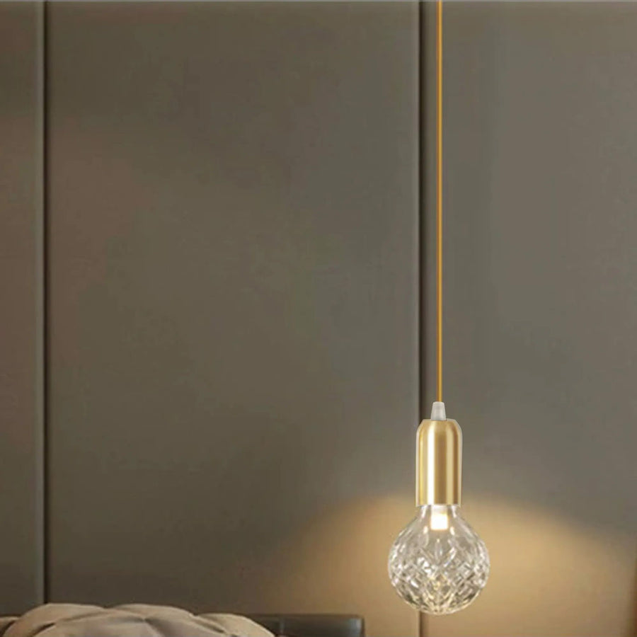 Lampa Sufitowa Wisząca Pojedyncza Retro APP649-1CP  Złota