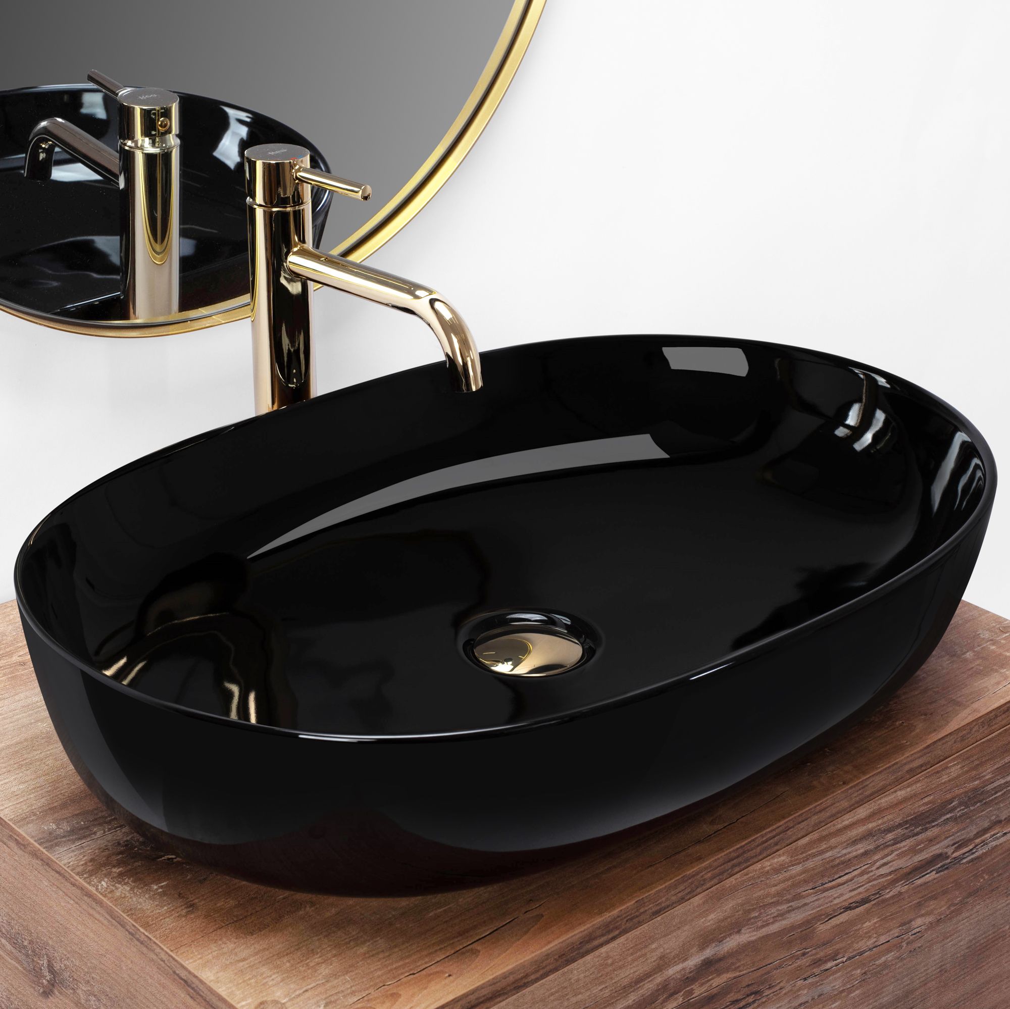 Umywalka nablatowa Rea CLEO 61 Black