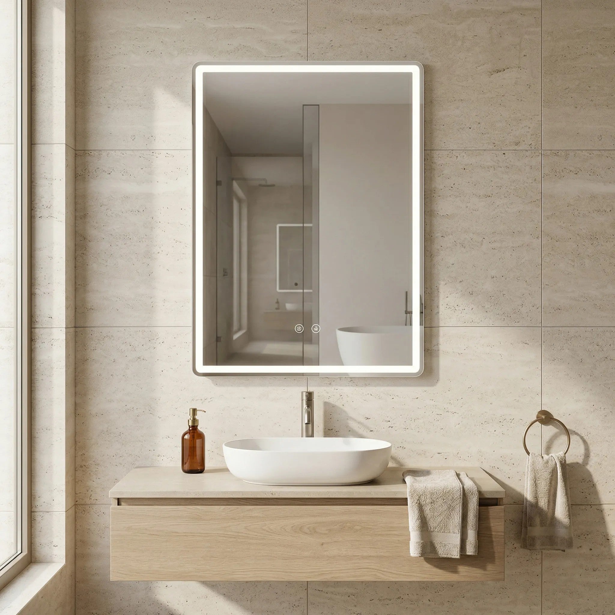 Lustro ścienne LED MARLO 80X60  9