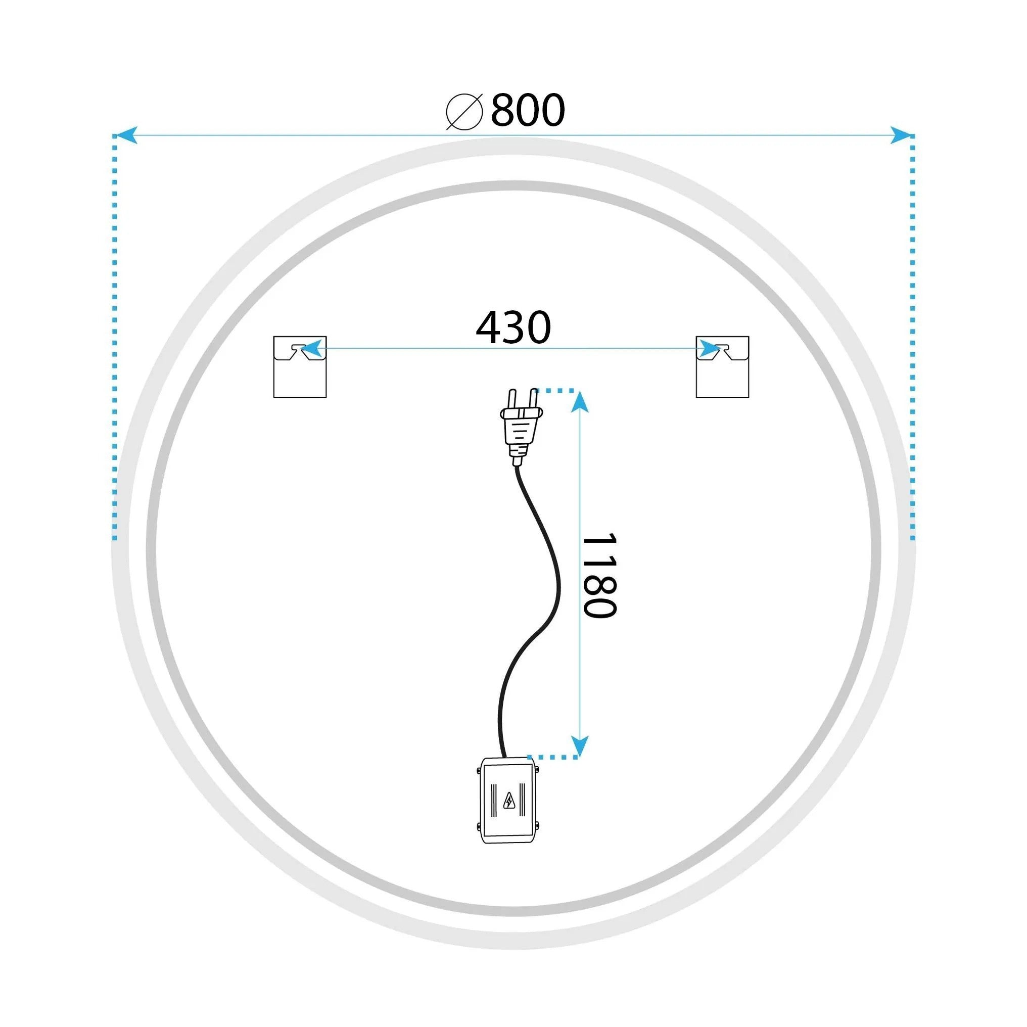 Lustro ścienne LED SOFT 80  9