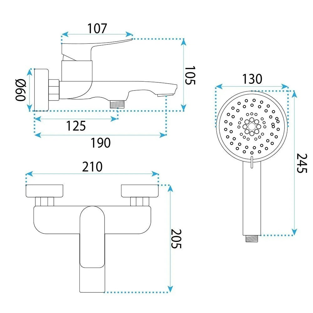 Bateria wannowa PREMIUM REA Vision Złota  9
