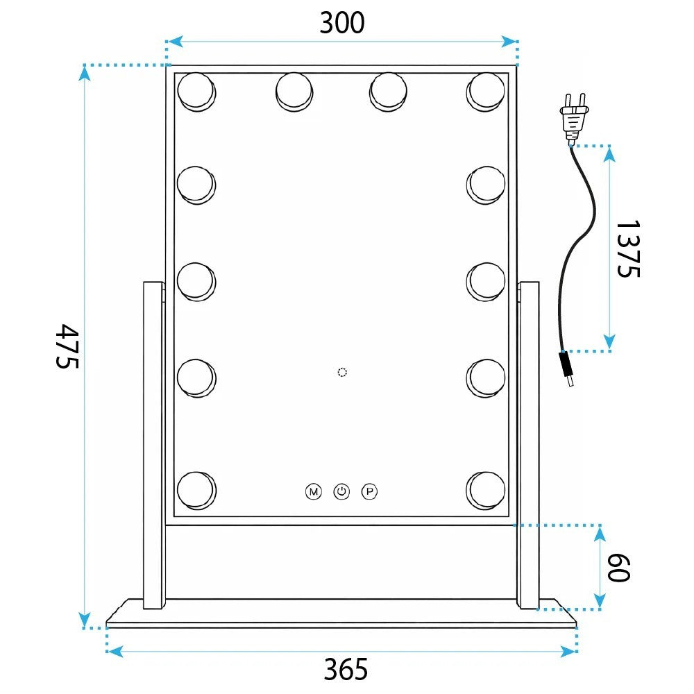 Lustro LED Style White 30x40  9