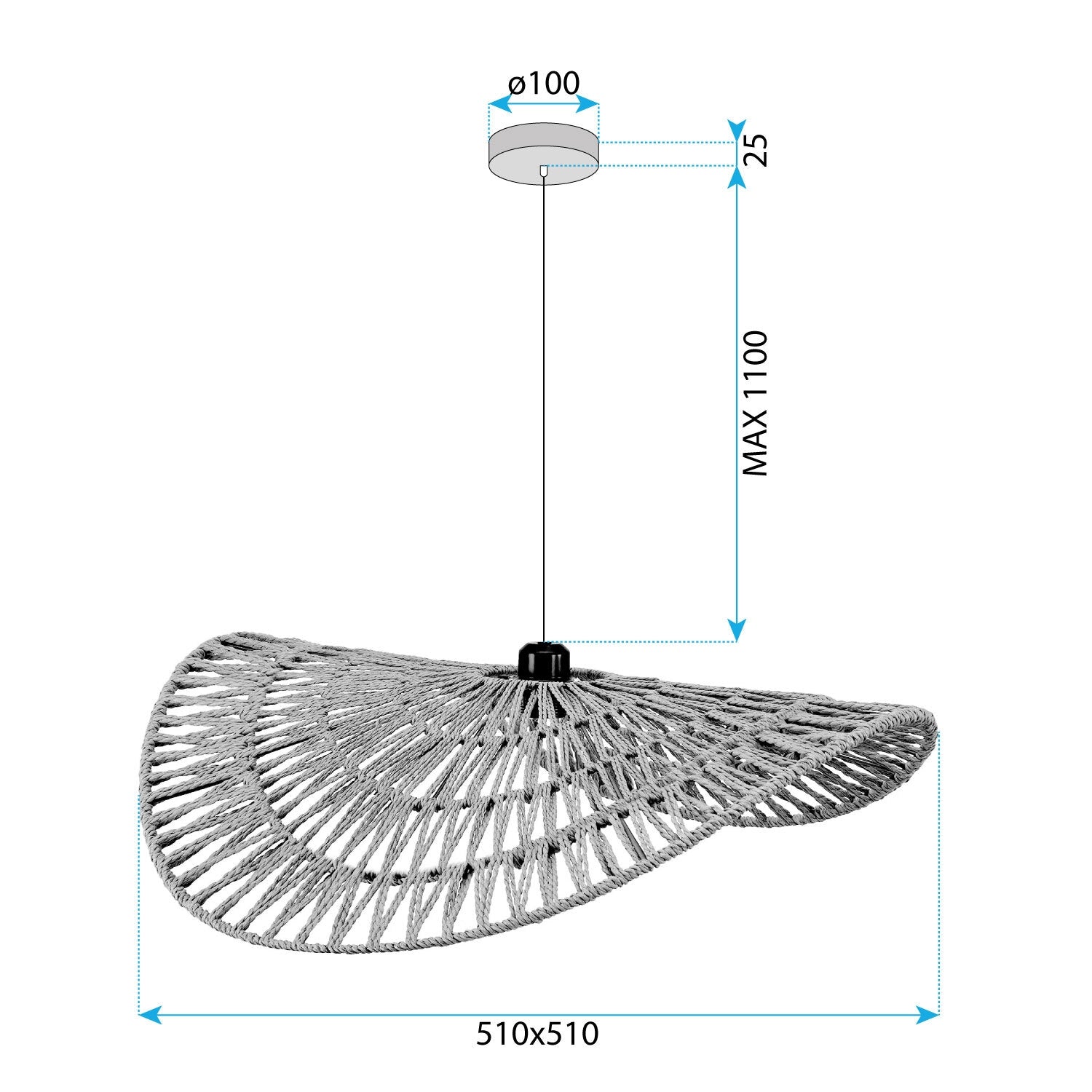 Lampa Sufitowa Wisząca Boho APP1739-1CP 50cm  9