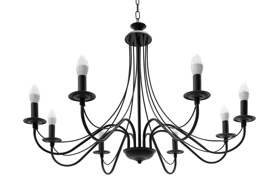 Lampa Sufitowa Wisząca Rustykalna APP648-8CP Czarna