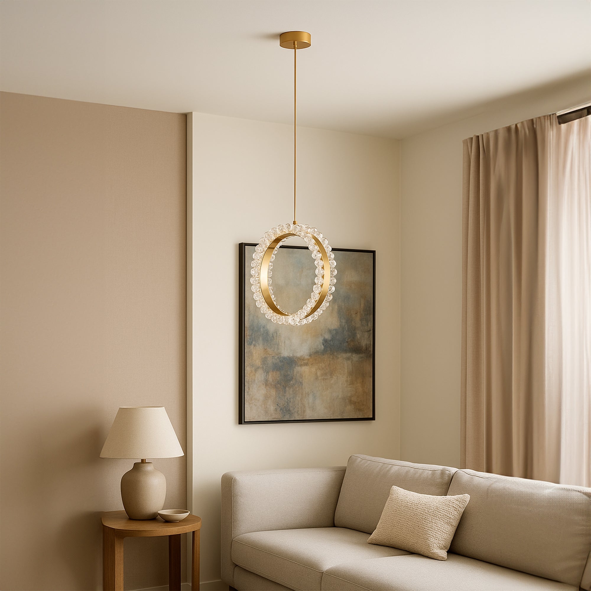 Lampa Sufitowa Wisząca Led Lhj098-cp Złota  4