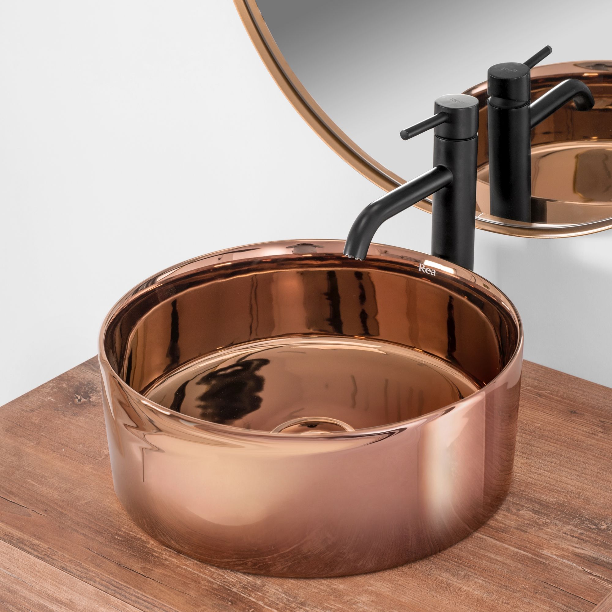 Umywalka nablatowa Rea Ida Rose Gold