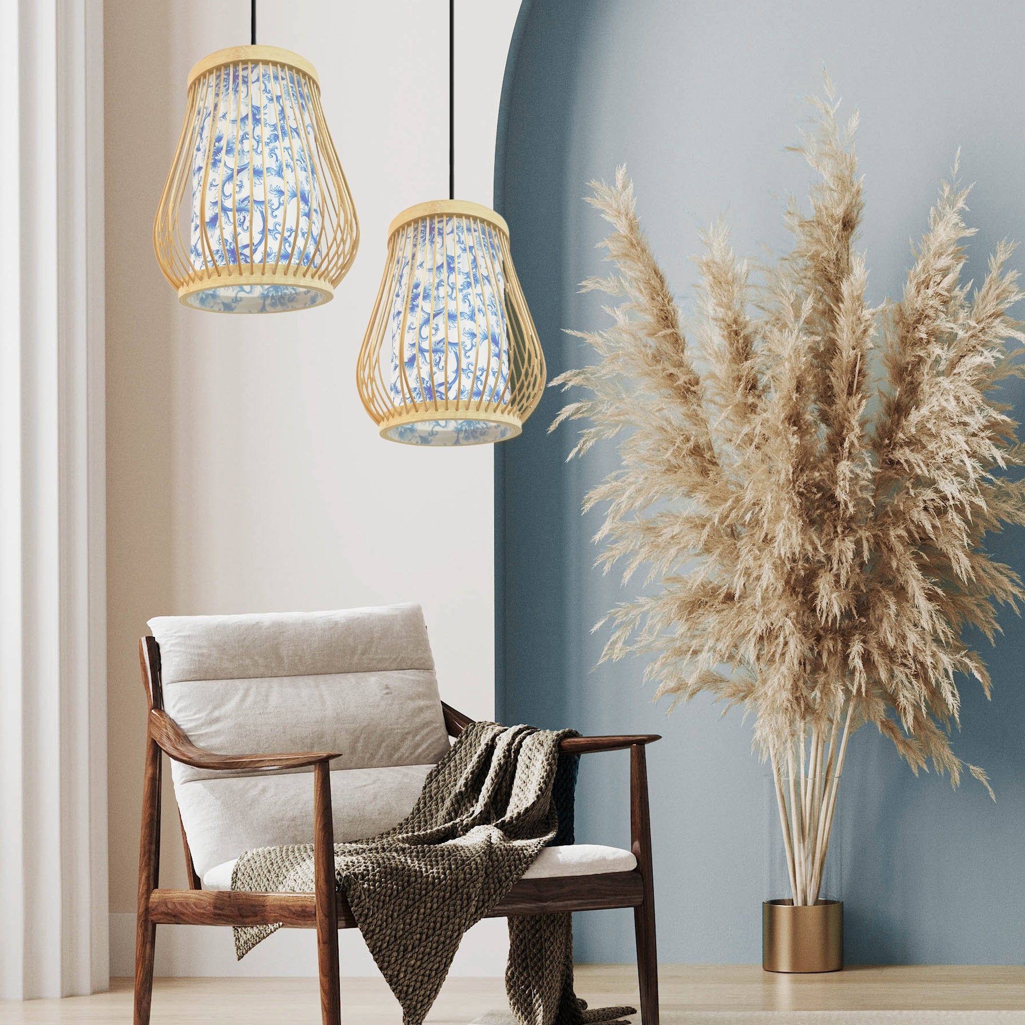 Lampa Wisząca Bambusowa APP1635-1CP  6