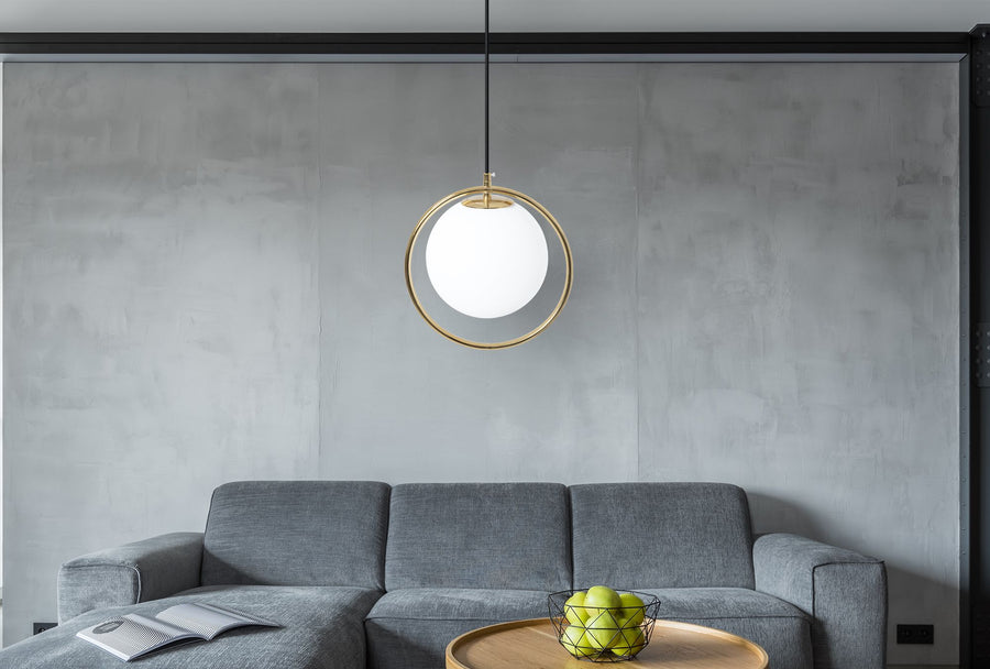 Lampa Sufitowa Wisząca Szklana Kula  APP430-1CP Biała