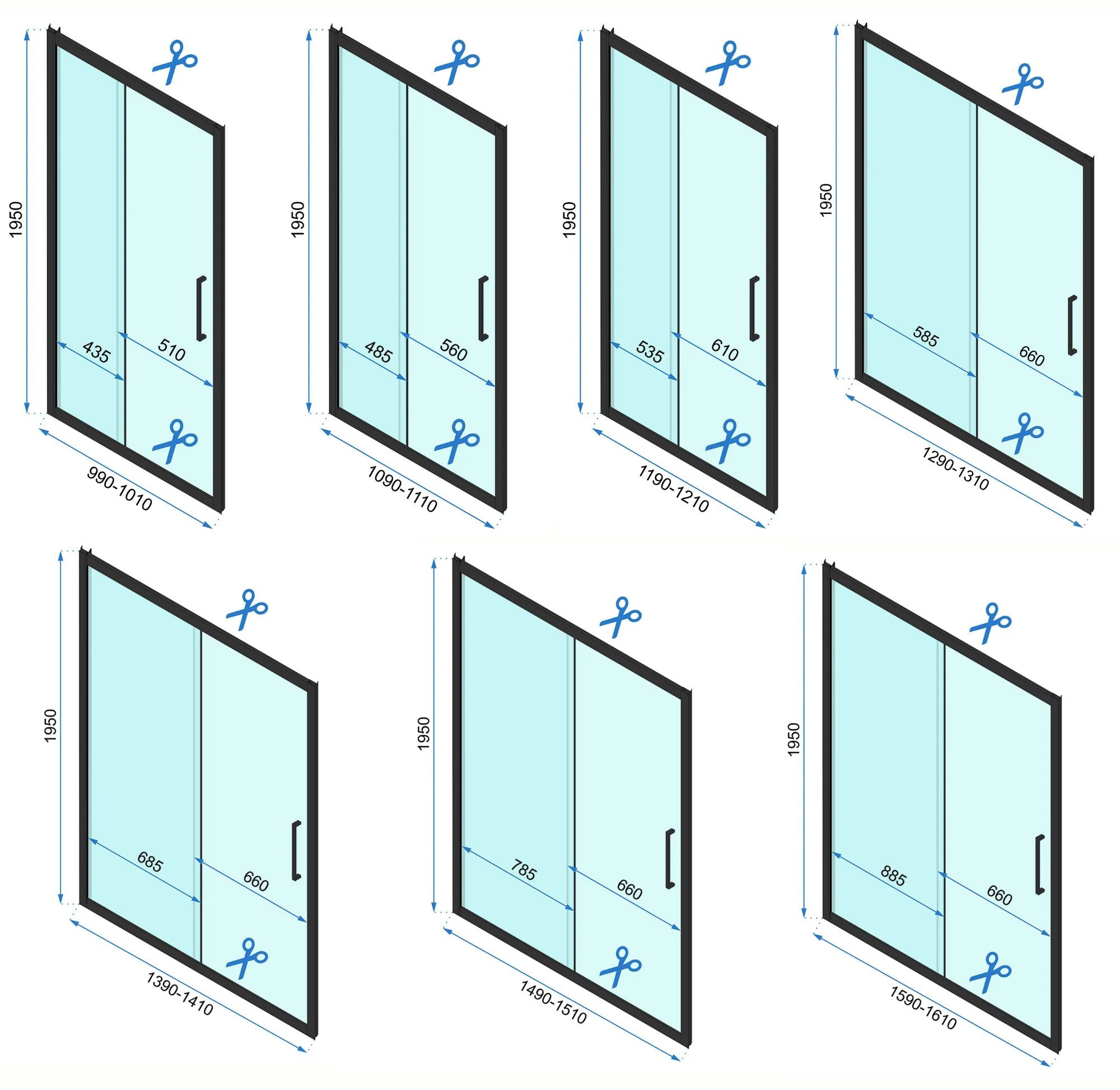 Kabina Prysznicowa Przyścienna Rapid Slide Black 100x100