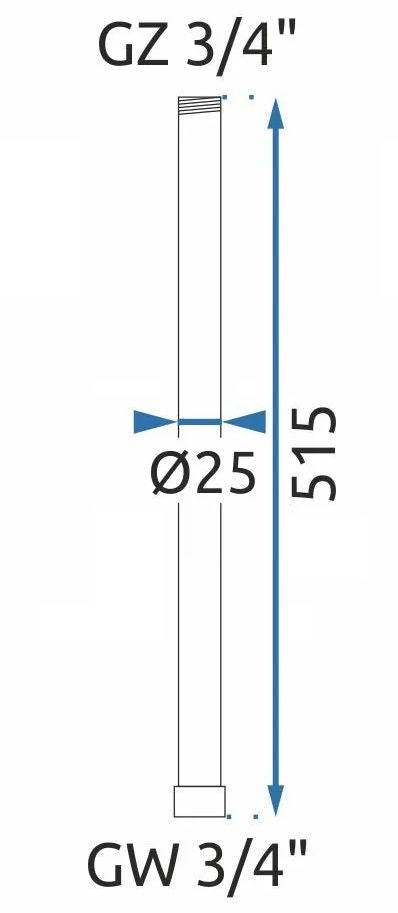 Przedłużka do zestawu wannowo-prysznicowego nikiel szczotkowany 50cm  7
