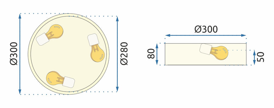 Lampa Plafon Classic APP872-C 30 cm Złota