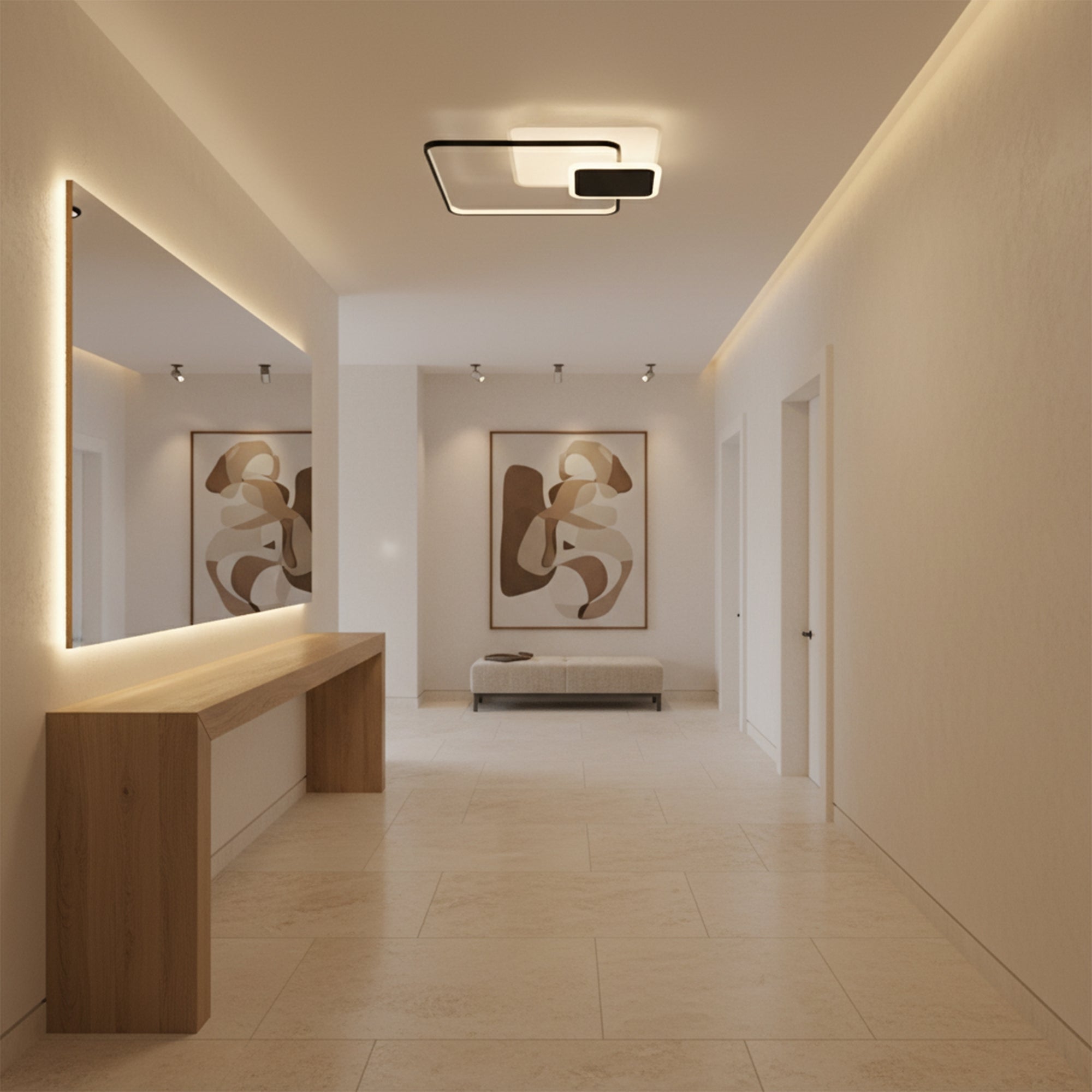 Lampa sufitowa APP1712-C plafon LED Czarna + pilot  6