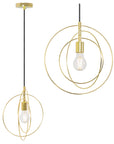 Lampa Sufitowa Metalowa Pierścieniowa APP286-1CP Złota