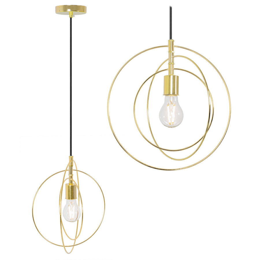 Lampa Sufitowa Metalowa Pierścieniowa APP286-1CP Złota