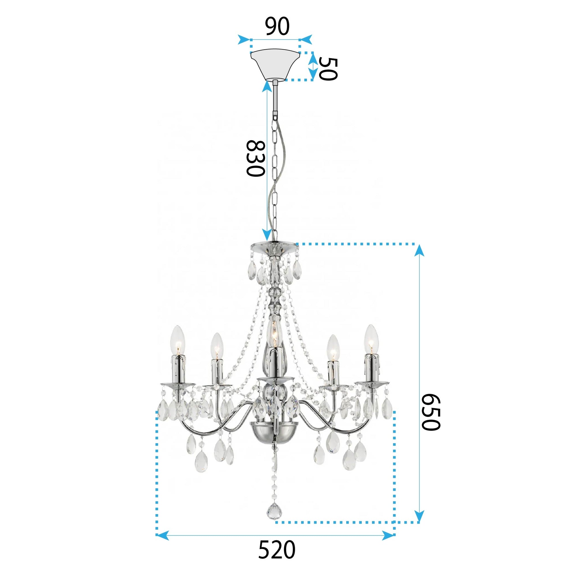 Lampa Sufitowa Wisząca Ebt015-5cp Złota  9