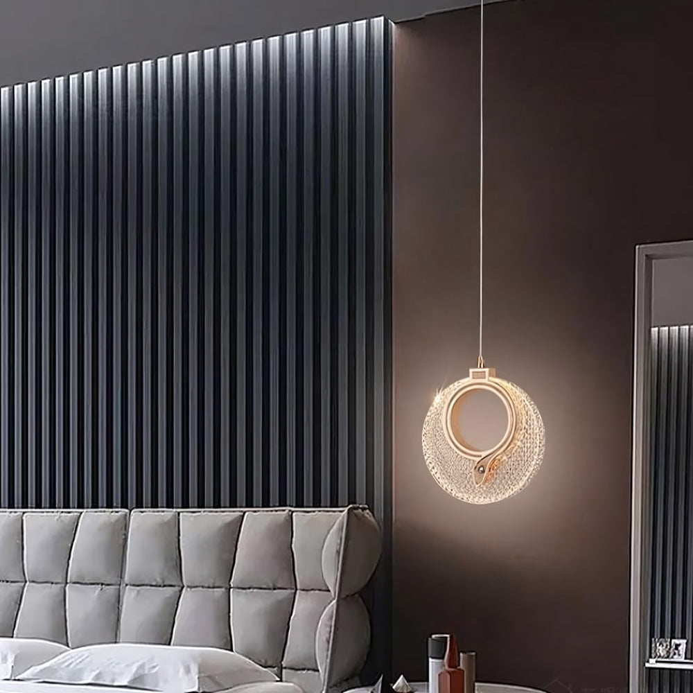Lampa Wisząca Kryształowa Led Lhj110-1cp Jasne Różowe Złoto  5