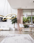 Lampa Sufitowa Wisząca Ring Nowoczesna LED + Pilot APP390-CP Złota