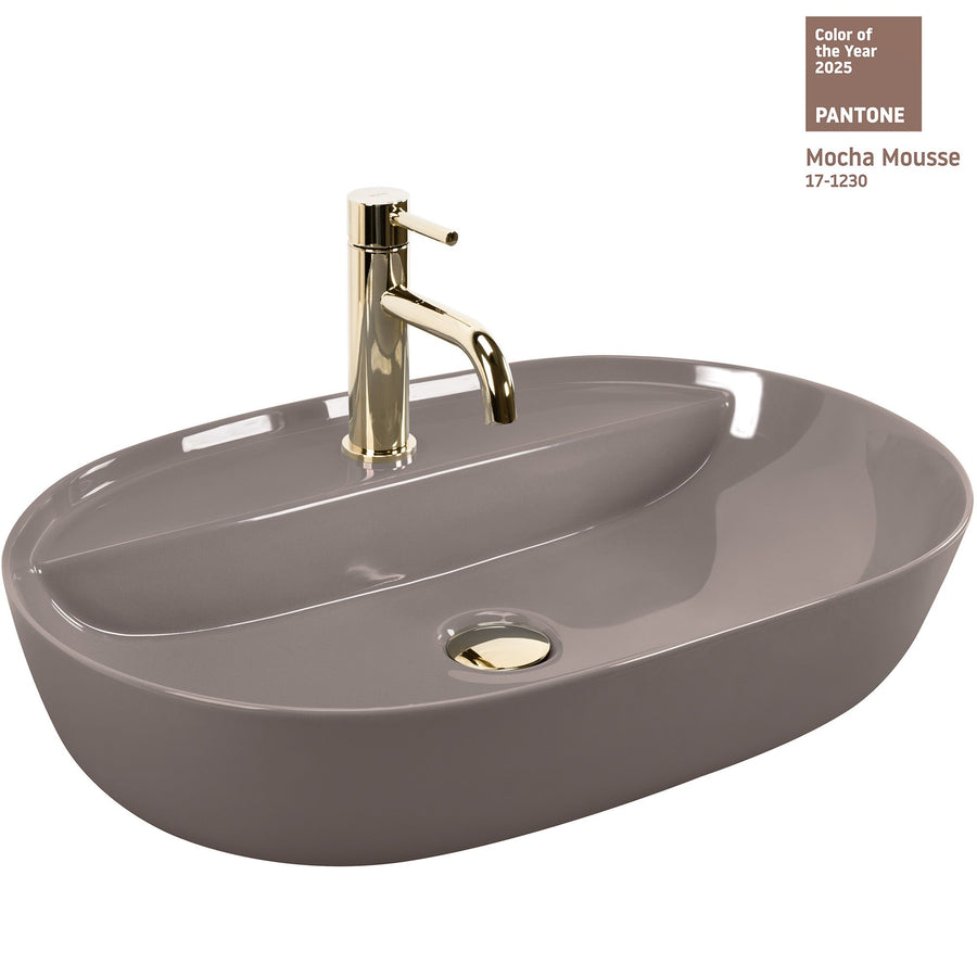 Umywalka REA Aura 61 Beige Shiny  1