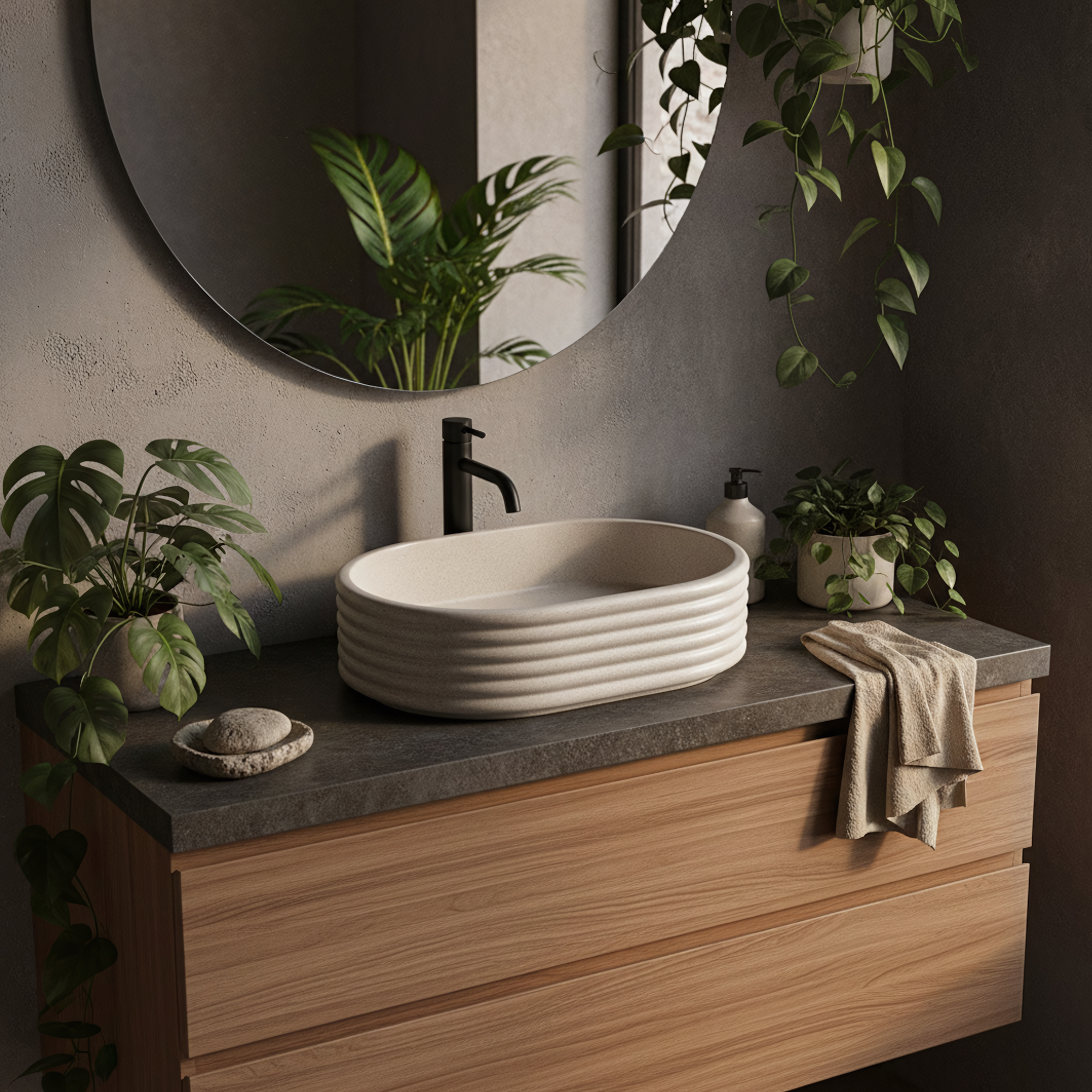 Umywalka nablatowa Rea Nicoletta Beige  7