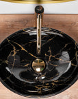 Umywalka nablatowa Rea Sofia Black Marble Shiny  3
