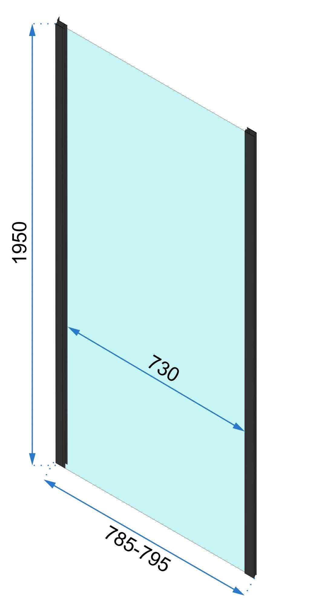 Kabina Prysznicowa Przyścienna Rapid Fold Black 100x100