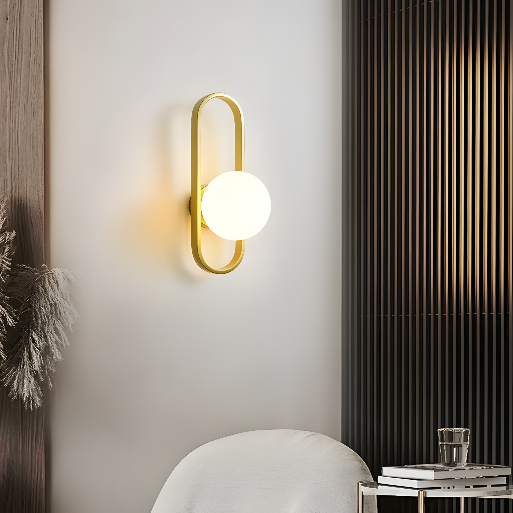 Lampa Ścienna Kinkiet APP1756-1W Brush Gold White  10