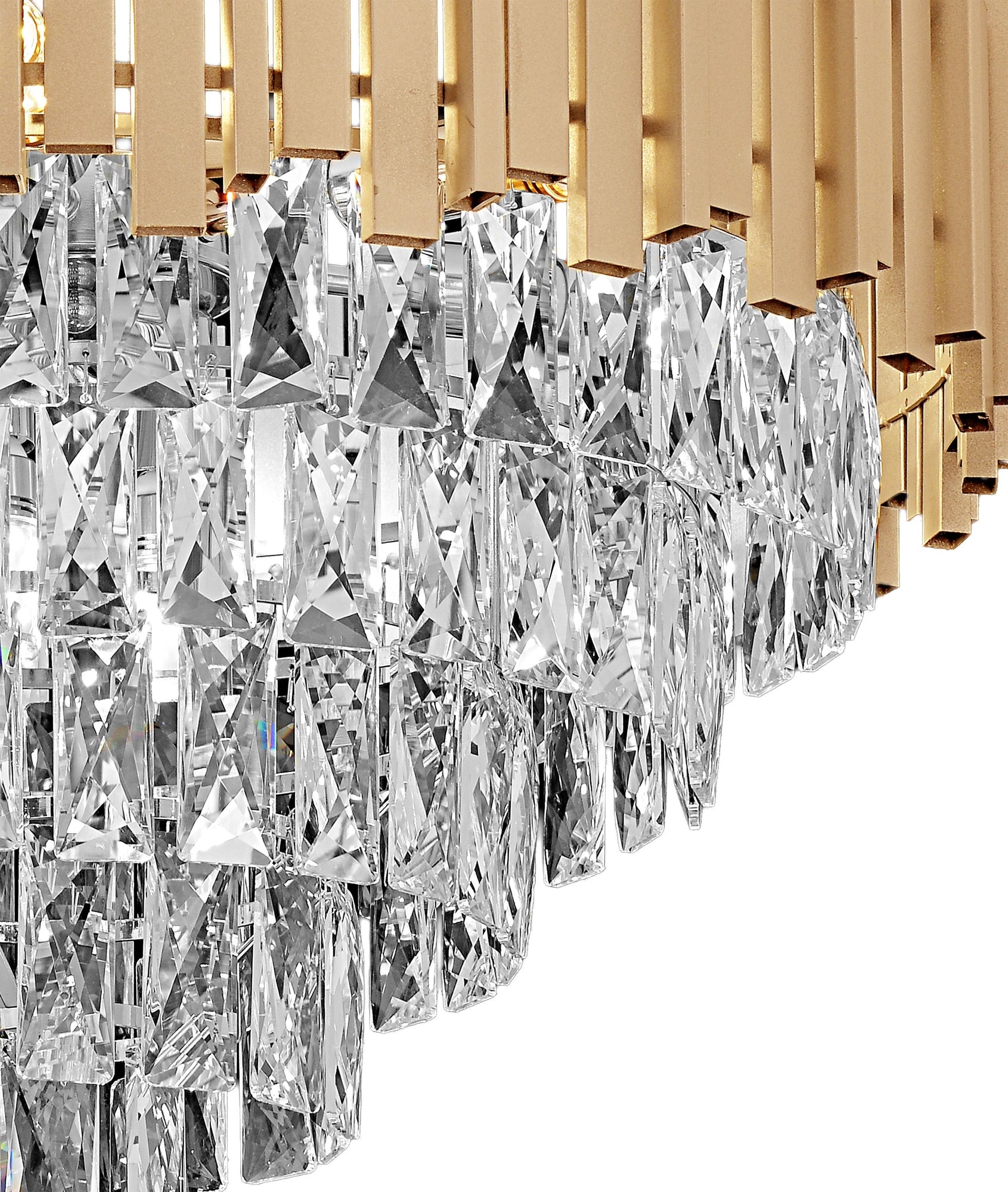 Lampa Wisząca Z Kryształami G053-cp 80cm Złota  5