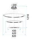 Kryształowa Lampa Sufitowa Led APP1609-3C Złota  6