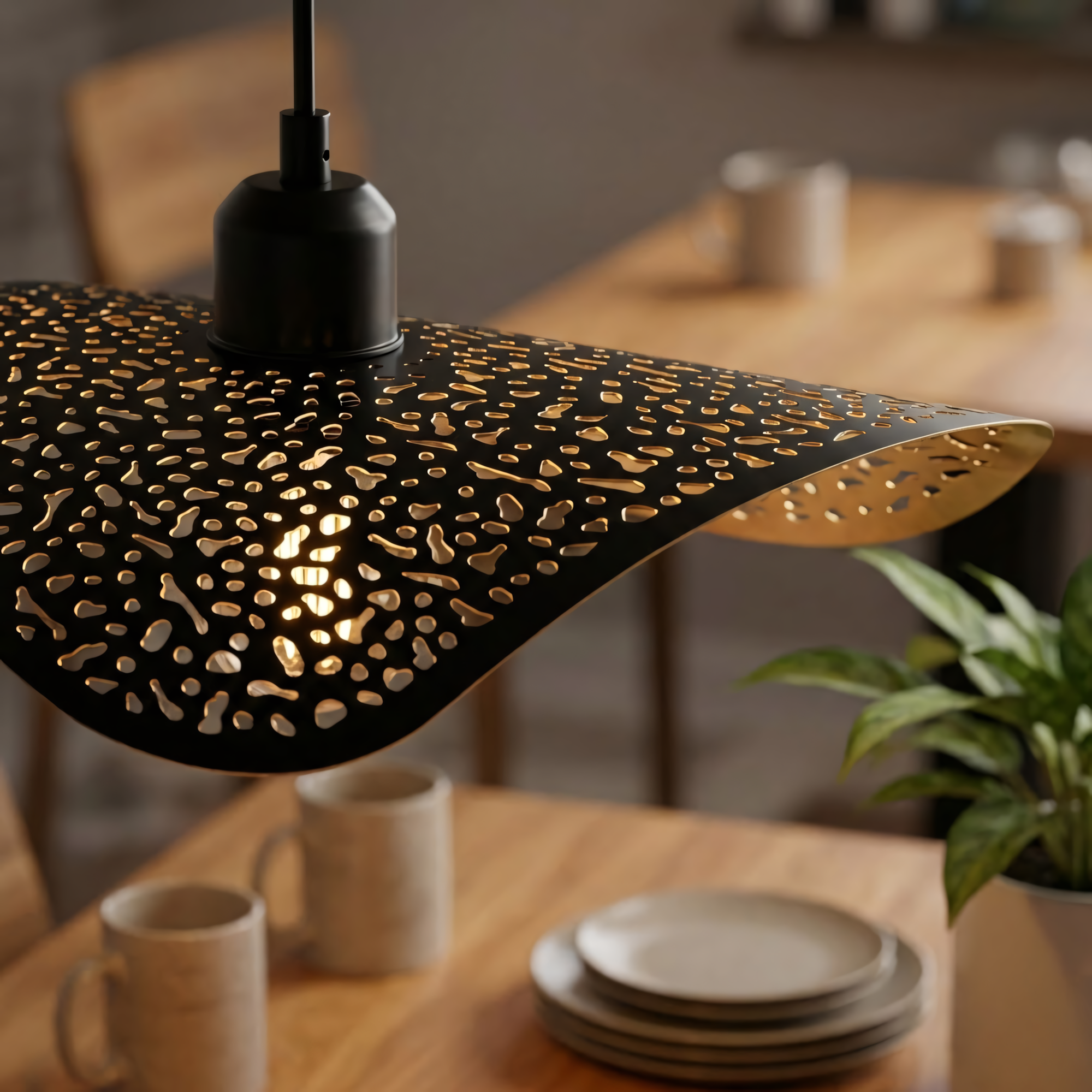 LAMPA SUFITOWA WISZĄCA APP1468-1CP czarna/stare złoto  3