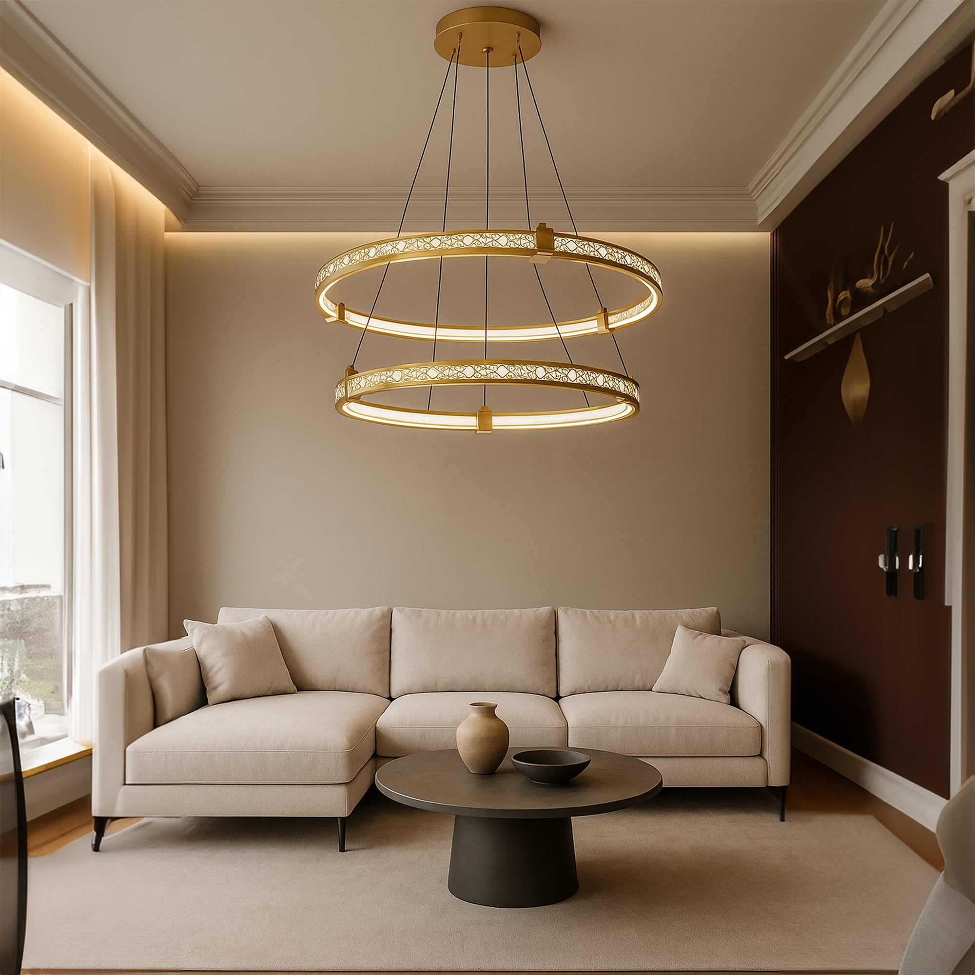 Lampa Wisząca Led Lhj037-cp2 Złota  3