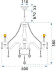 Lampa Kryształowa Żyrandol 300752