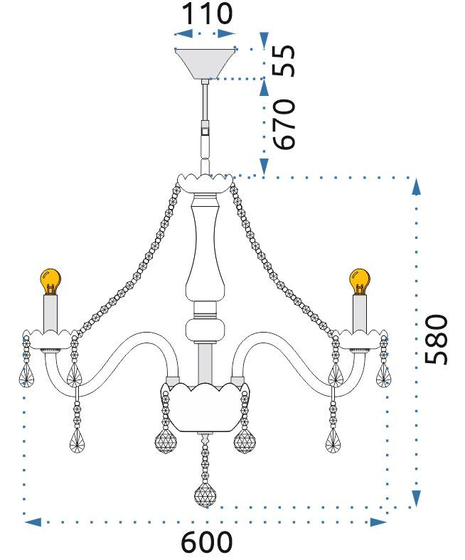 Lampa Kryształowa Żyrandol 300752