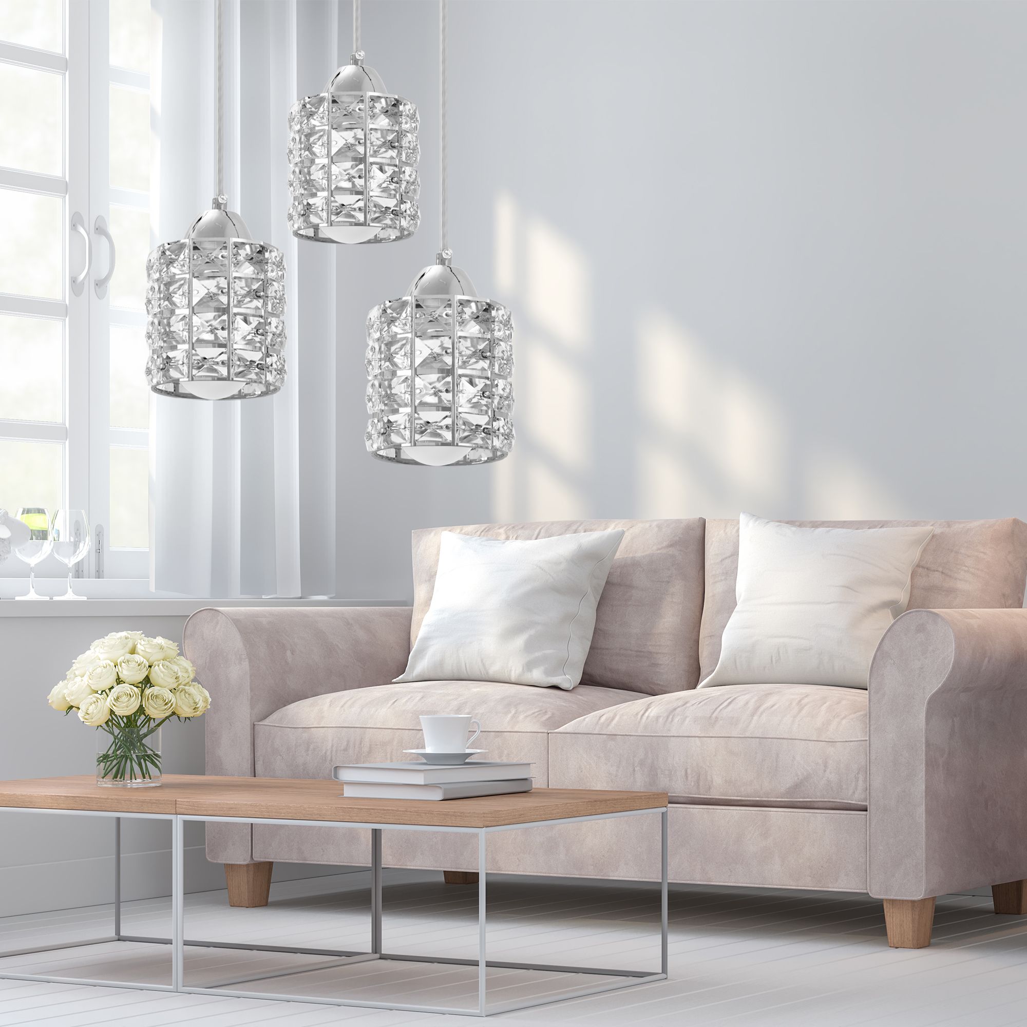 Lampa Sufitowa Kryształ APP729-3CPR Srebrna