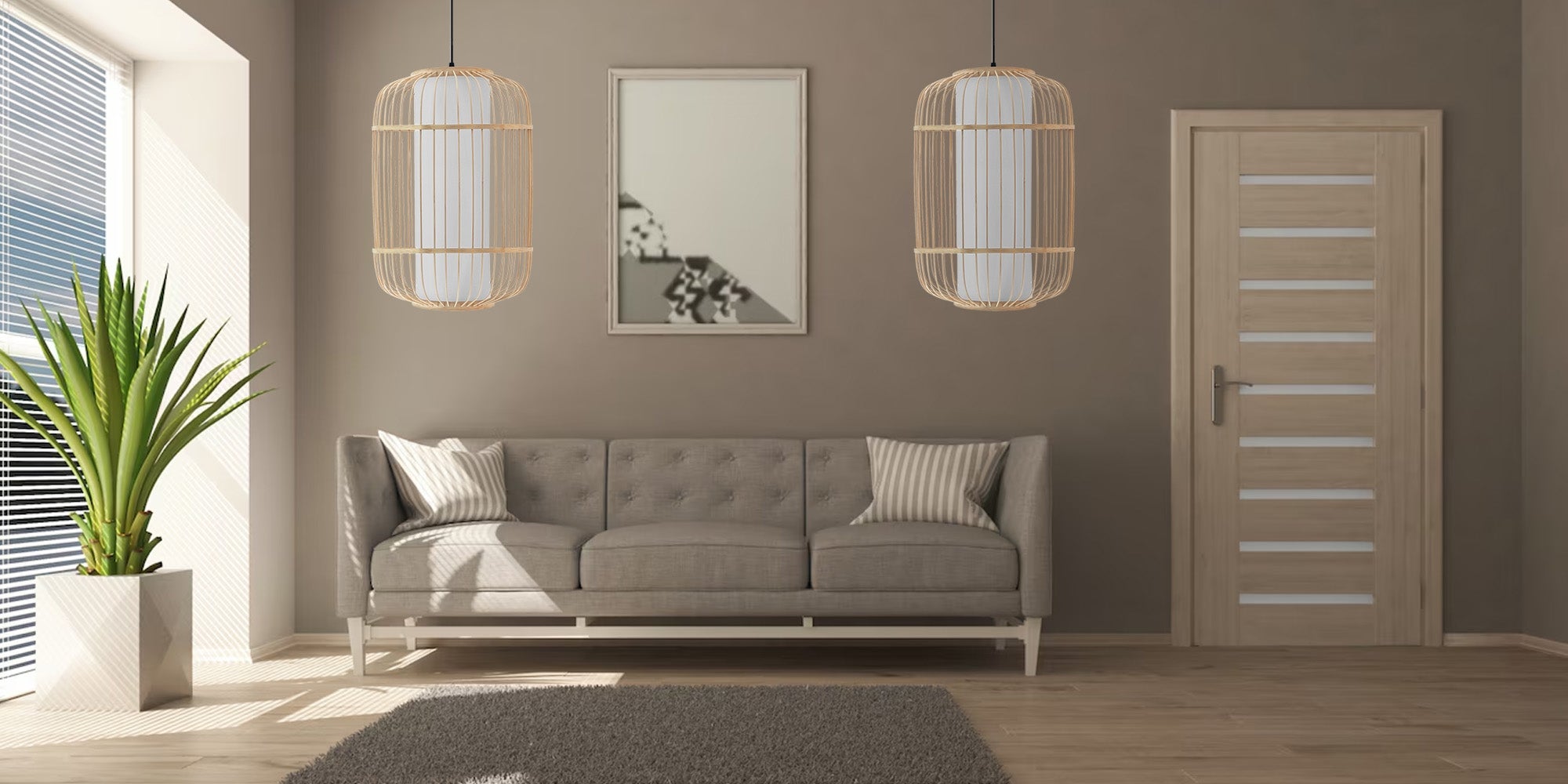 Lampa Wisząca Bambusowa APP1626-1CP  7