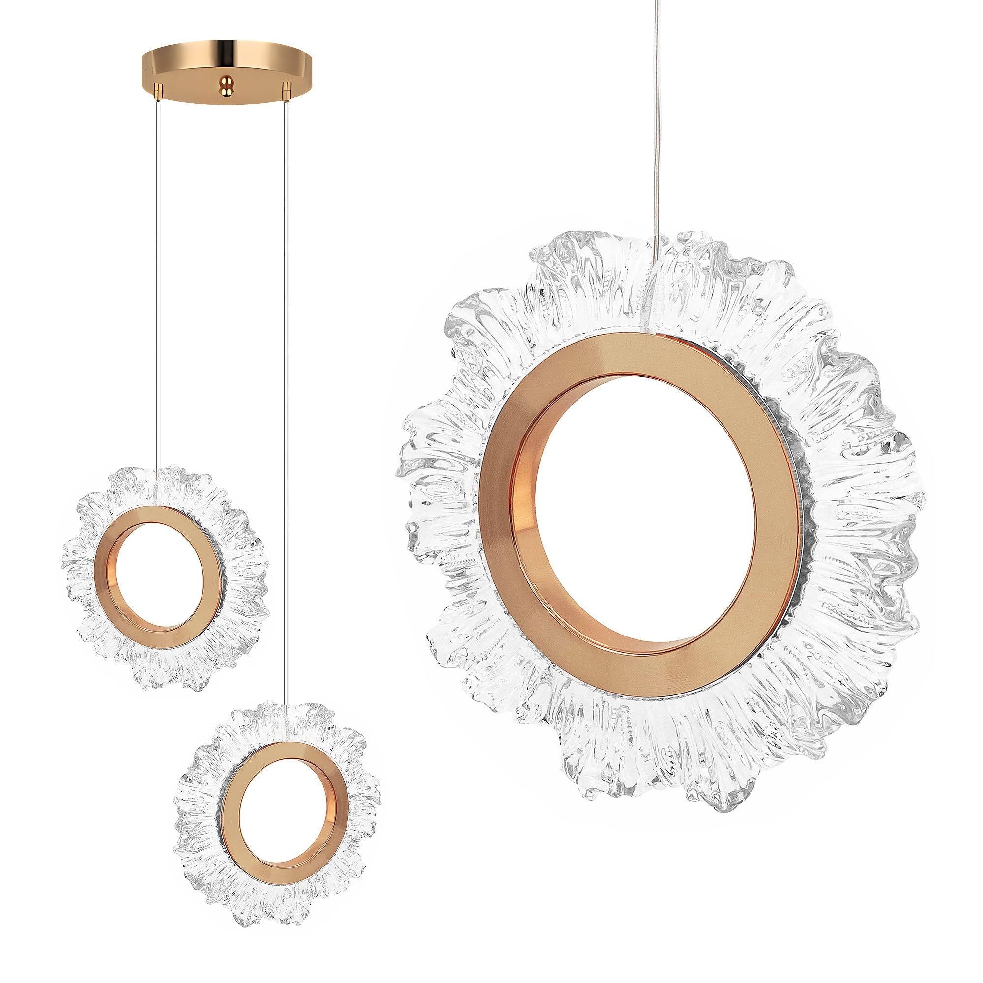 Lampa Sufitowa Wisząca Led Lhj103-2cp Złota  1