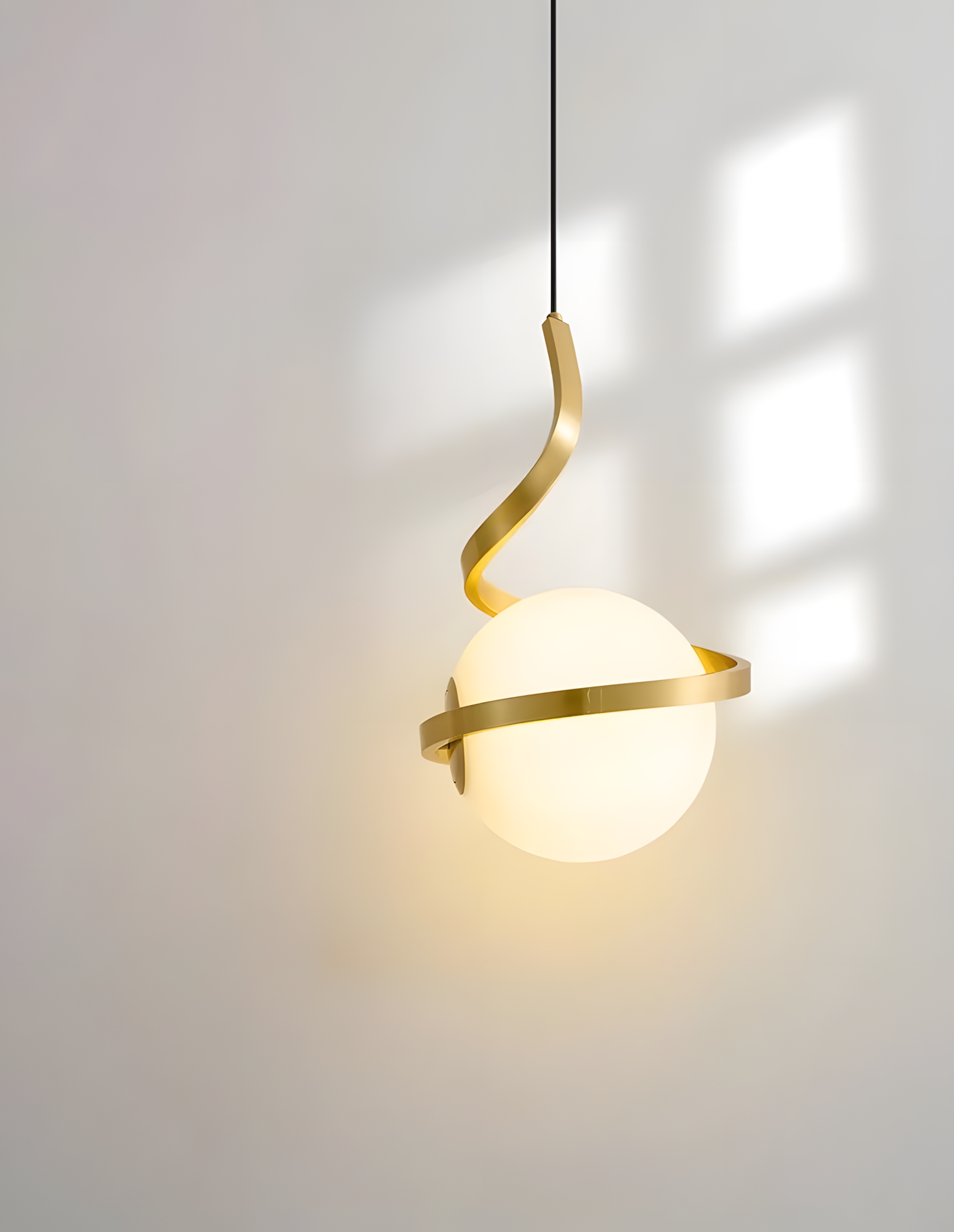 Lampa Wisząca Szklana Kula Spirala APP1733-1CP Złota  6