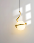 Lampa Wisząca Szklana Kula Spirala APP1733-1CP Złota  6